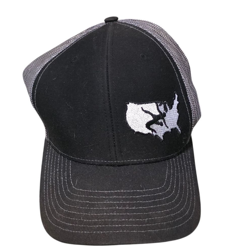 Black and Gray Richardson 112 Wrestling Trucker Hat